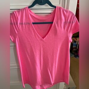 Lilly Pulitzer Neon Pink V-Neck Tee